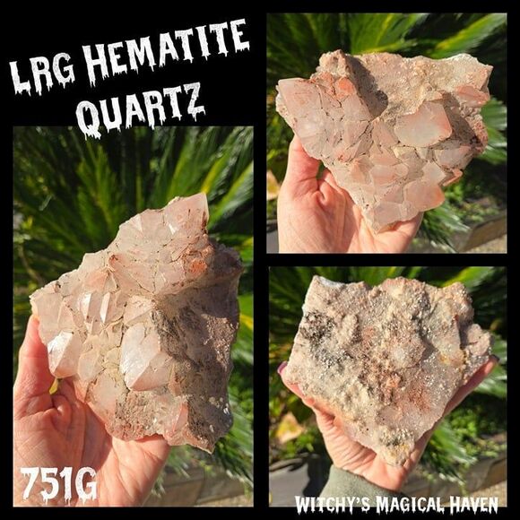 Hematite Quartz Crystal Cluster - Picture 1 of 10